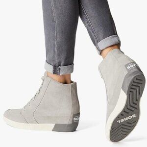 Sorel Women's Size 11 OUT N ABOUT™ Women's Wedge Bootie Quarry Dove Gray Suede